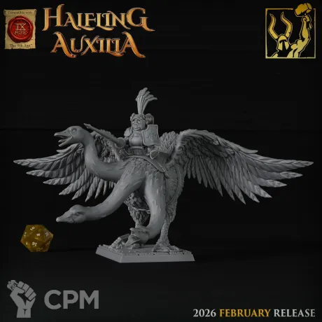 Описание картинки Halfling Heroes on Goos Lord от 3DPrintClub по цене 1 600руб | Свободный Рынок Миниатюр - СРМ