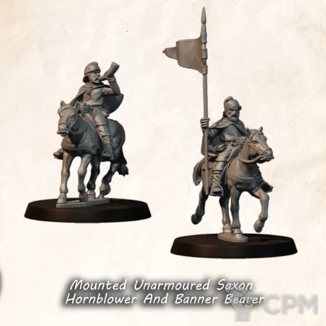 Описание картинки Mounted Unarmoured Saxon banner and HB от Manufactorum76 по цене 500руб | Свободный Рынок Миниатюр - СРМ