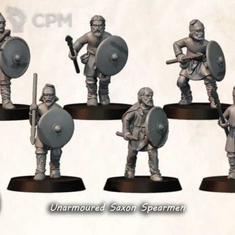 Описание картинки Unarmoured Saxon Spearman от Manufactorum76 по цене 960руб | Свободный Рынок Миниатюр - СРМ