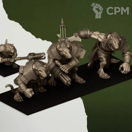 Описание картинки Rat Ogors 3шт и погонщик от Knight of Light по цене 500руб | Свободный Рынок Миниатюр - СРМ
