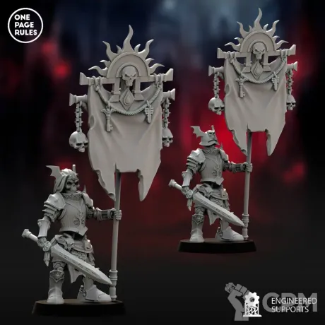 Описание картинки Grave Guard / Barrow Guard Banner Bearer от MrMetalHorror по цене 350руб | Свободный Рынок Миниатюр - СРМ