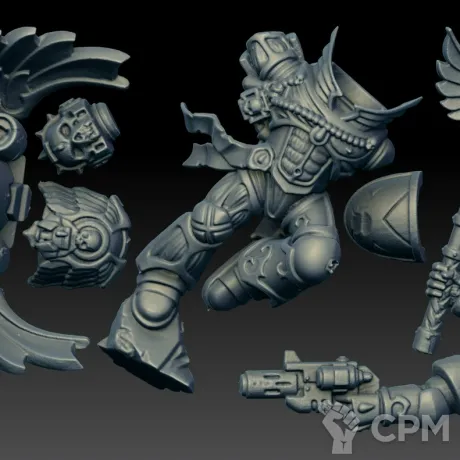 Описание картинки Blood Angels Chaplain With Jump Pack (Scan) от AxeL's Forge по цене 200руб | Свободный Рынок Миниатюр - СРМ