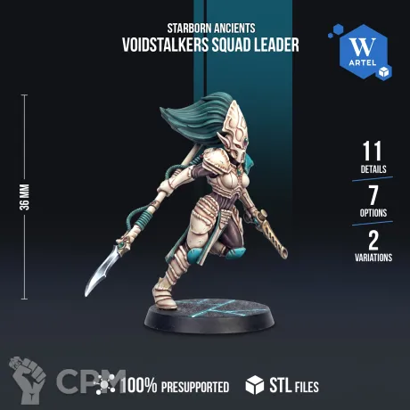 Описание картинки Voidstalkers Squad Leader от Manufactorum76 по цене 200руб | Свободный Рынок Миниатюр - СРМ