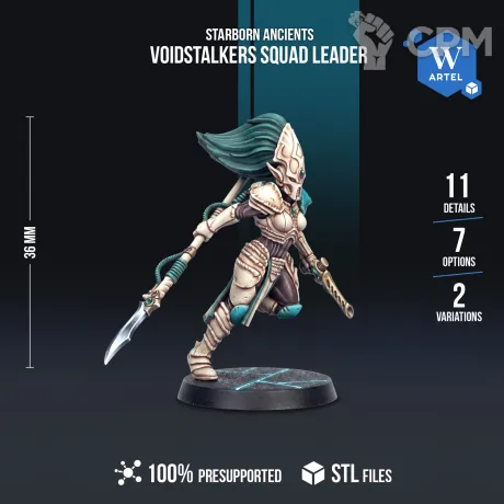 Описание картинки Voidstalkers Squad Leader от WebWay 3D по цене 350руб | Свободный Рынок Миниатюр - СРМ