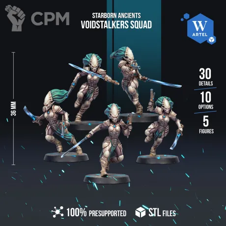Описание картинки Voidstalkers Squad от WebWay 3D по цене 1 300руб | Свободный Рынок Миниатюр - СРМ