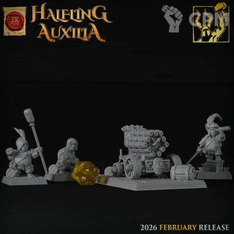 Описание картинки Warmachines Halfling Gatling от 3DPrintClub по цене 830руб | Свободный Рынок Миниатюр - СРМ