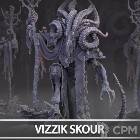 Описание картинки Vizzik Skour, Prophet of the Horned Rat от Naggaroth Night по цене 4 000руб | Свободный Рынок Миниатюр - СРМ