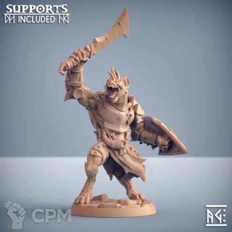 Описание картинки Гнолл Воин 3(Gnoll Warrior 3) от Gabrigame_Print по цене 270руб | Свободный Рынок Миниатюр - СРМ