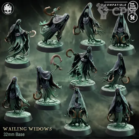 Описание картинки Wailing Widows от Naggaroth Night по цене 2 000руб | Свободный Рынок Миниатюр - СРМ