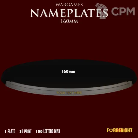 Описание картинки Wargame Bases 160mm nameplate | Именные ярлыки на подставки от ForgeNight по цене 269руб | Свободный Рынок Миниатюр - СРМ
