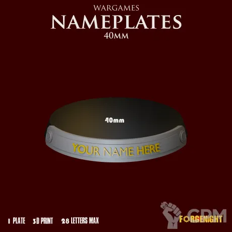 Описание картинки Wargame Bases 40mm nameplate | Именные ярлыки на подставки от ForgeNight по цене 109руб | Свободный Рынок Миниатюр - СРМ