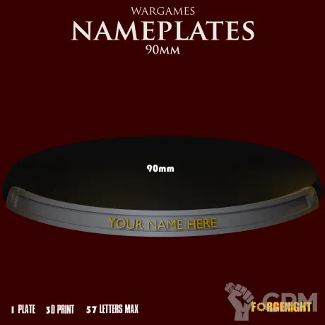Описание картинки Wargame Bases 90mm nameplate | Именные ярлыки на подставки от ForgeNight по цене 189руб | Свободный Рынок Миниатюр - СРМ