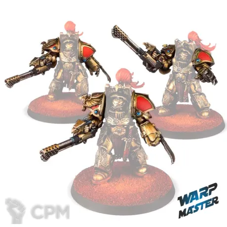 Описание картинки Weapon Set Legio Custodes Aquilon Terminators with Infernus Firepikes от WARP Master по цене 800руб | Свободный Рынок Миниатюр - СРМ