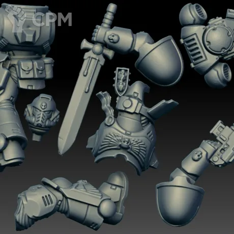 Описание картинки Lieutenant with Power Sword (Scan) от AxeL's Forge по цене 200руб | Свободный Рынок Миниатюр - СРМ
