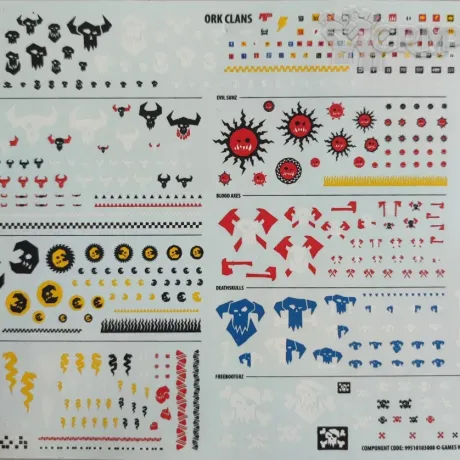 Описание картинки Ork Clans Decals от Black Legion Hall по цене 440руб | Свободный Рынок Миниатюр - СРМ