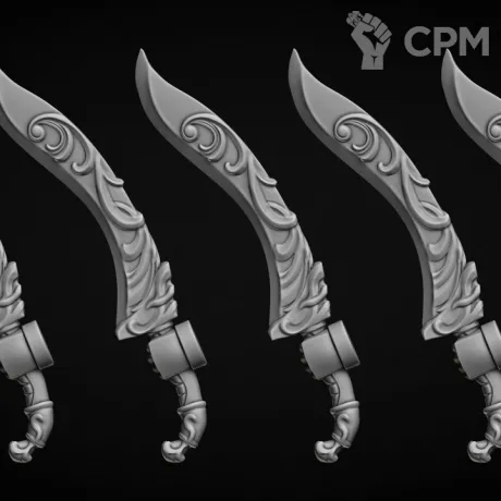 Описание картинки оружие тип Falcata (левая рука) от Bazilevs по цене 497руб | Свободный Рынок Миниатюр - СРМ