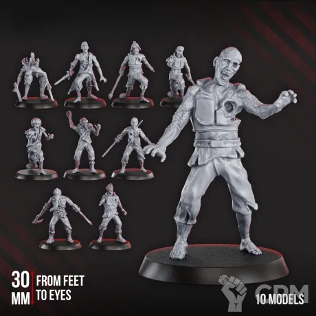 Описание картинки Zombies Squad от Manufactorum76 по цене 1 500руб | Свободный Рынок Миниатюр - СРМ