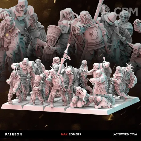 Описание картинки Deadwalker Zombies - 20 Штук от MrMetalHorror по цене 1 400руб | Свободный Рынок Миниатюр - СРМ