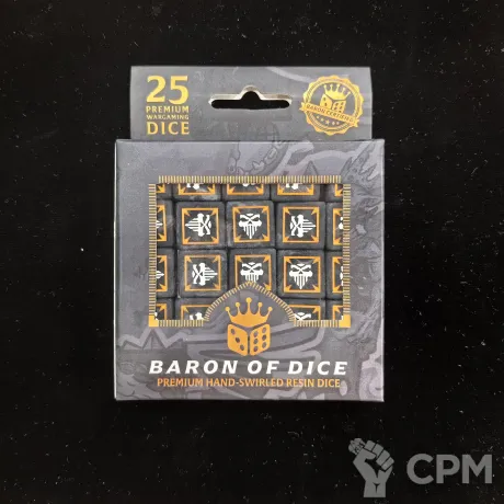 Описание картинки Набор кубов Baron Of Dice: BFTBG Official Dice - Black от Akella по цене 5 500руб | Свободный Рынок Миниатюр - СРМ