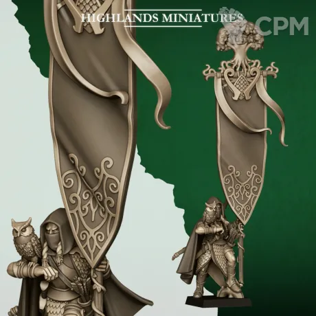 Описание картинки FERAL ELF BATTLE STANDARD BEARER от Wardog Workshop по цене 250руб | Свободный Рынок Миниатюр - СРМ