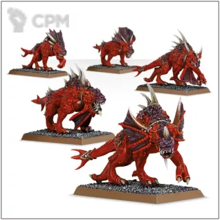 Описание картинки Daemons of Chaos Flesh Hounds of Khorne от OldHammer Мастерская по цене 400руб | Свободный Рынок Миниатюр - СРМ