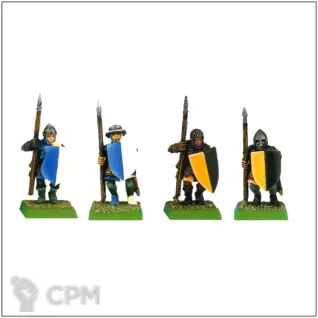 Описание картинки Bretonnia Men-at-arms Spearmen x8 от OldHammer Мастерская по цене 800руб | Свободный Рынок Миниатюр - СРМ