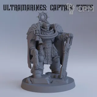 Описание картинки Набор миниатюр Warhammer 40000 Ultramarines: CaptainTitus / Капитан Тит миниатюра от Лавка Приключенца по цене 299руб | Свободный Рынок Миниатюр - СРМ