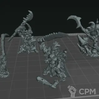 Описание картинки 4 босса включая лунбосса для гоблы / loonboss + 3 bosses  old от 3D6 по цене 400руб | Свободный Рынок Миниатюр - СРМ