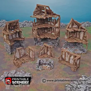 Описание картинки Разрушенные кварталы - Ruined Quarters от Мастерская террейна по цене 3 900руб | Свободный Рынок Миниатюр - СРМ