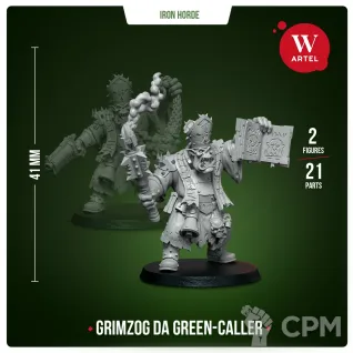 Описание картинки Миниатюра Grimzog Da Green-Caller от Артель W по цене 1 350руб | Свободный Рынок Миниатюр - СРМ