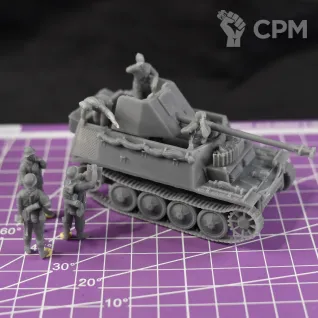 Описание картинки Немецкая ПТ-САУ Marder III с экипажем и пехотой (6 миниатюр) / масштаб 1:56 / 28мм от DModels по цене 1 200руб | Свободный Рынок Миниатюр - СРМ