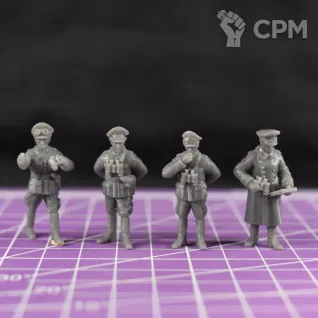 Описание картинки Штаб фельдмаршала Роммеля (4 миниатюры) / масштаб 1:56/ 28мм от DModels по цене 220руб | Свободный Рынок Миниатюр - СРМ