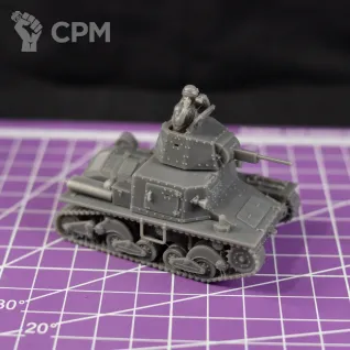 Описание картинки Итальянский легкий танк Fiat L6/40 с миниатюрой командира / масштаб 1:56 / 28мм от DModels по цене 830руб | Свободный Рынок Миниатюр - СРМ