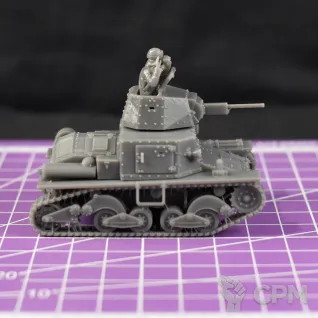 Описание картинки Итальянский легкий танк Fiat L6/40 с миниатюрой командира / масштаб 1:56 / 28мм от DModels по цене 830руб | Свободный Рынок Миниатюр - СРМ