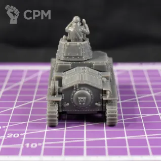 Описание картинки Итальянский легкий танк Fiat L6/40 с миниатюрой командира / масштаб 1:56 / 28мм от DModels по цене 830руб | Свободный Рынок Миниатюр - СРМ