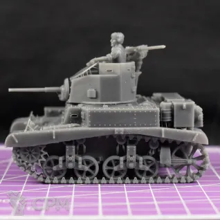 Описание картинки Британский легкий танк M3 Stuart "Honey" с миниатюрой командира / масштаб 1:56 / от DModels по цене 860руб | Свободный Рынок Миниатюр - СРМ