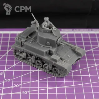 Описание картинки Британский легкий танк M3 Stuart "Honey" с миниатюрой командира / масштаб 1:56 / от DModels по цене 860руб | Свободный Рынок Миниатюр - СРМ