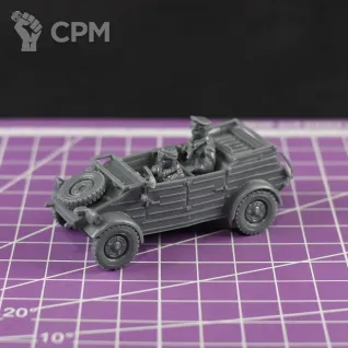 Описание картинки Немецкий автомобиль Kübelwagen с водителем и офицером (версия DAK) /масштаб 1:56 /28мм от DModels по цене 350руб | Свободный Рынок Миниатюр - СРМ