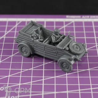 Описание картинки Немецкий автомобиль Kübelwagen с водителем и офицером (версия DAK) /масштаб 1:56 /28мм от DModels по цене 350руб | Свободный Рынок Миниатюр - СРМ