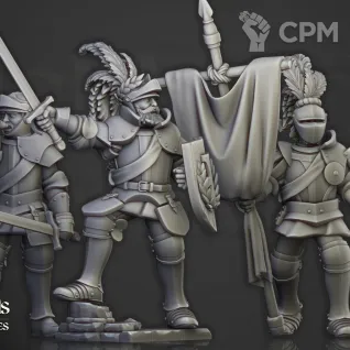 Описание картинки Sunland Knights on Foot от 3DPrintClub по цене 110руб | Свободный Рынок Миниатюр - СРМ