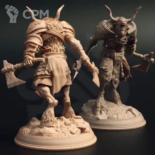 Описание картинки Ханнес Вириос, минотавр-варвар от Dark Craft Hobby по цене 386руб | Свободный Рынок Миниатюр - СРМ