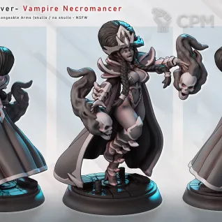 Описание картинки Velmora Vampire Necromancer от PocketSized Prints по цене 250руб | Свободный Рынок Миниатюр - СРМ