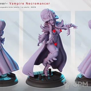 Описание картинки Velmora Vampire Necromancer от PocketSized Prints по цене 250руб | Свободный Рынок Миниатюр - СРМ