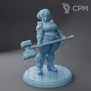 Описание картинки Bridget the Fighter ( Female Human Fighter ) от PocketSized Prints по цене 250руб | Свободный Рынок Миниатюр - СРМ