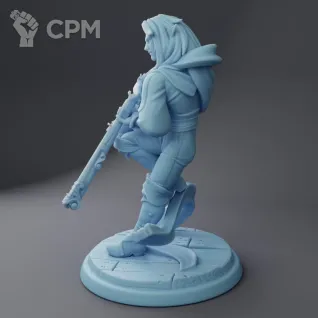 Описание картинки Ael the Elven Rifleman ( Male Elf Ranger / Astral Elf Artificer / Spelljammer / Gunner ) от PocketSized Prints по цене 250руб | Свободный Рынок Миниатюр - СРМ