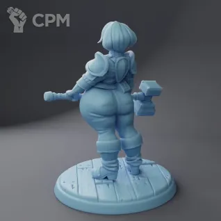 Описание картинки Bridget the Fighter ( Female Human Fighter ) от PocketSized Prints по цене 250руб | Свободный Рынок Миниатюр - СРМ