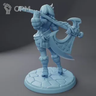 Описание картинки Gitta the Warrior ( Female Human Fighter / Warrior / Barbarian ) от PocketSized Prints по цене 250руб | Свободный Рынок Миниатюр - СРМ