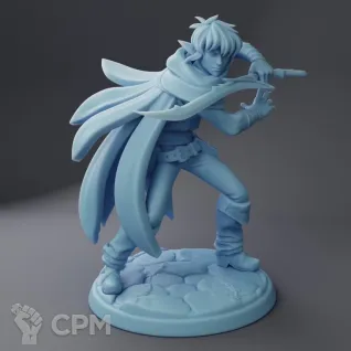 Описание картинки Ithil the Ranger ( Male Elf Ranger with Sword / Fighter / Hunter / Warrior ) от PocketSized Prints по цене 250руб | Свободный Рынок Миниатюр - СРМ