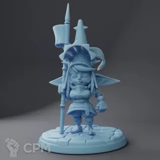 Описание картинки Jav the Goblin Guard ( Female Goblin Paladin / Knight / Fighter / Warrior / Guardian ) от PocketSized Prints по цене 200руб | Свободный Рынок Миниатюр - СРМ