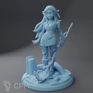 Описание картинки Patina the Druid ( Female Elf Druid ) от PocketSized Prints по цене 250руб | Свободный Рынок Миниатюр - СРМ